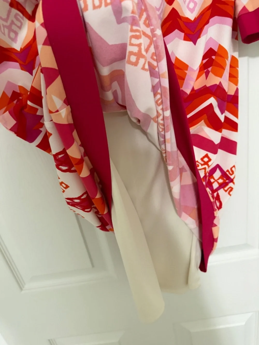 Eliza J Vibrant Geometric Pink & Red Shift Dress - Picture 5 of 5